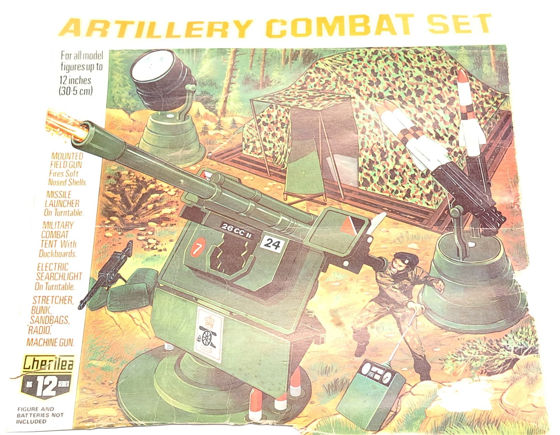 Action Man Vintage group includes (1) Cherilea Artillery Combat Set with tent, searchlight, machi... - Image 2 of 4