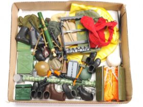 Palitoy Action Man vintage loose clothing/accessories to include guns, various part outfits, helm...