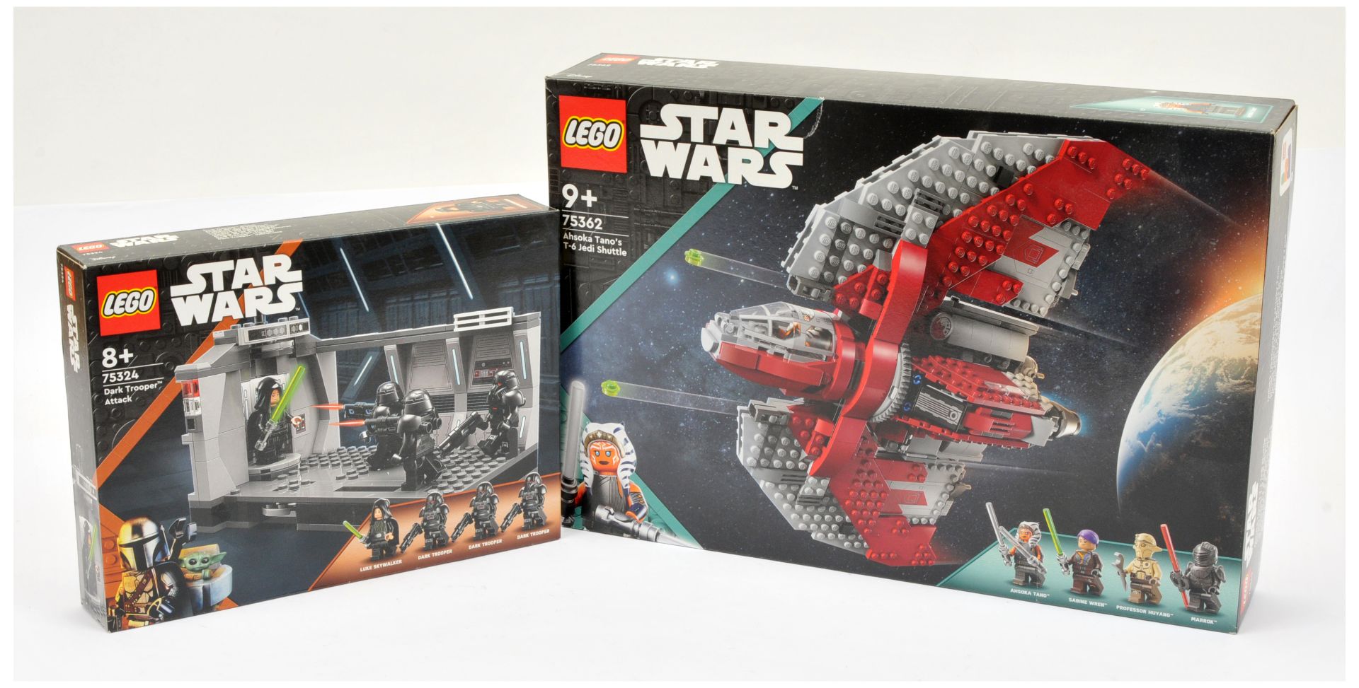 Lego Star Wars sets to include (1) 75324 Dark Trooper Attack, (2) 75362 Ahsoka Tano's T-6 Jedi Sh...