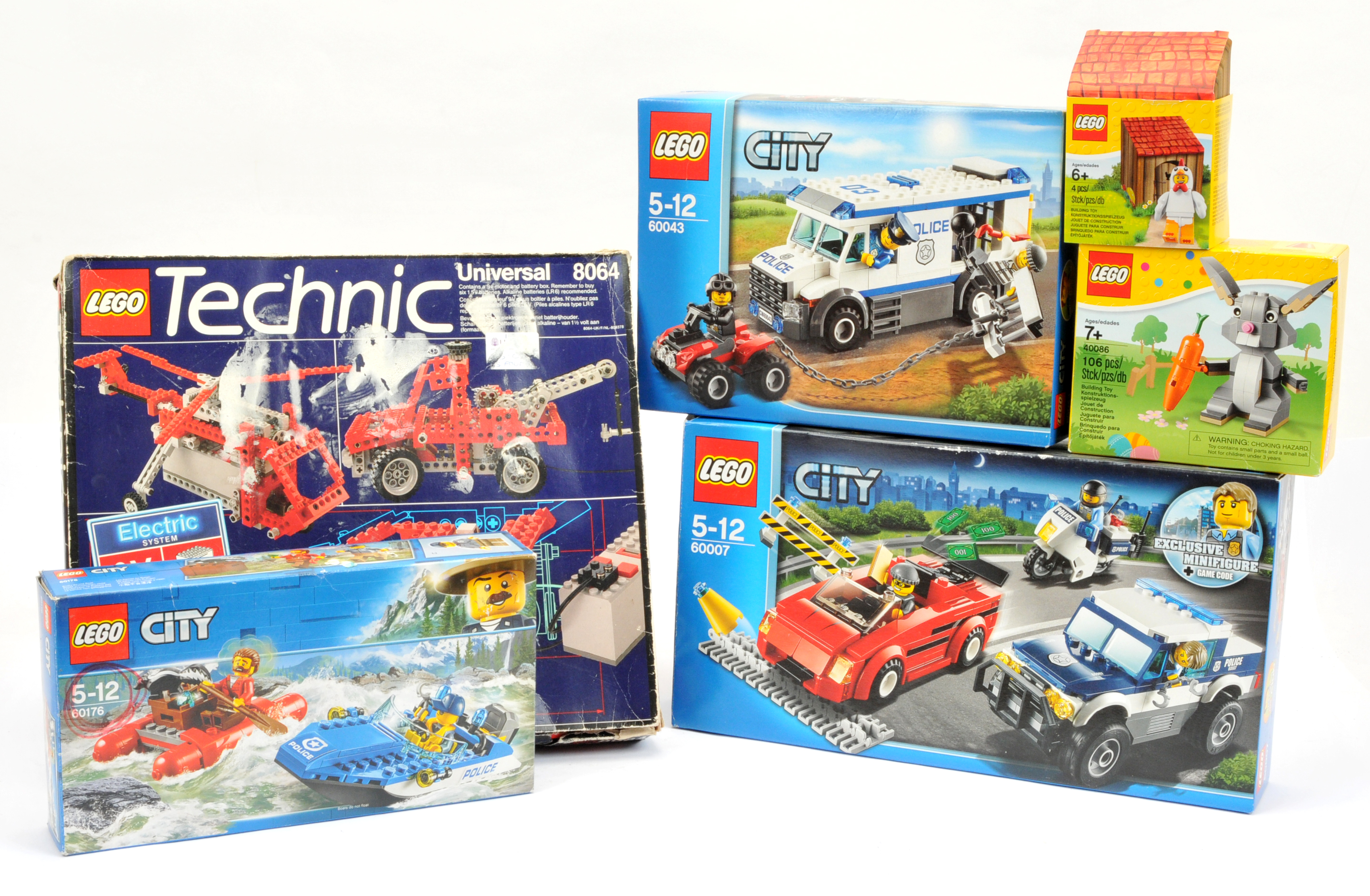 Lego group of boxed sets (1) City 60007 High Speed To Chase (2) 60043 City Police (3) 60176 (4) 8...