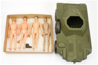 Action Man a group of vintage mixed items including 2 x flock head, gripping hand figures - both ...