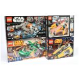 Lego Star Wars Group (1) 75152 Imperial Assault Hovertank (2) 75091 Flash Speeder (3) 75038 Jedi ...