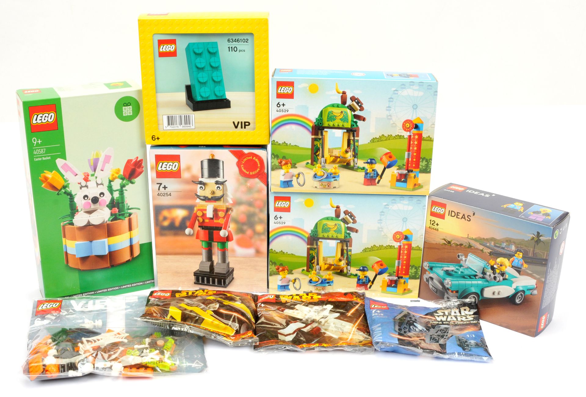 Lego Group to include 40587 Easter Basket, 2 x 40529 Fairground, 40448, 40254 6346102 VIP, plus 4...