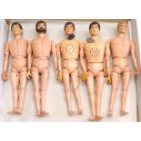 Palitoy Action Man vintage flock head figures/loose/undressed, a group which appear to be general...