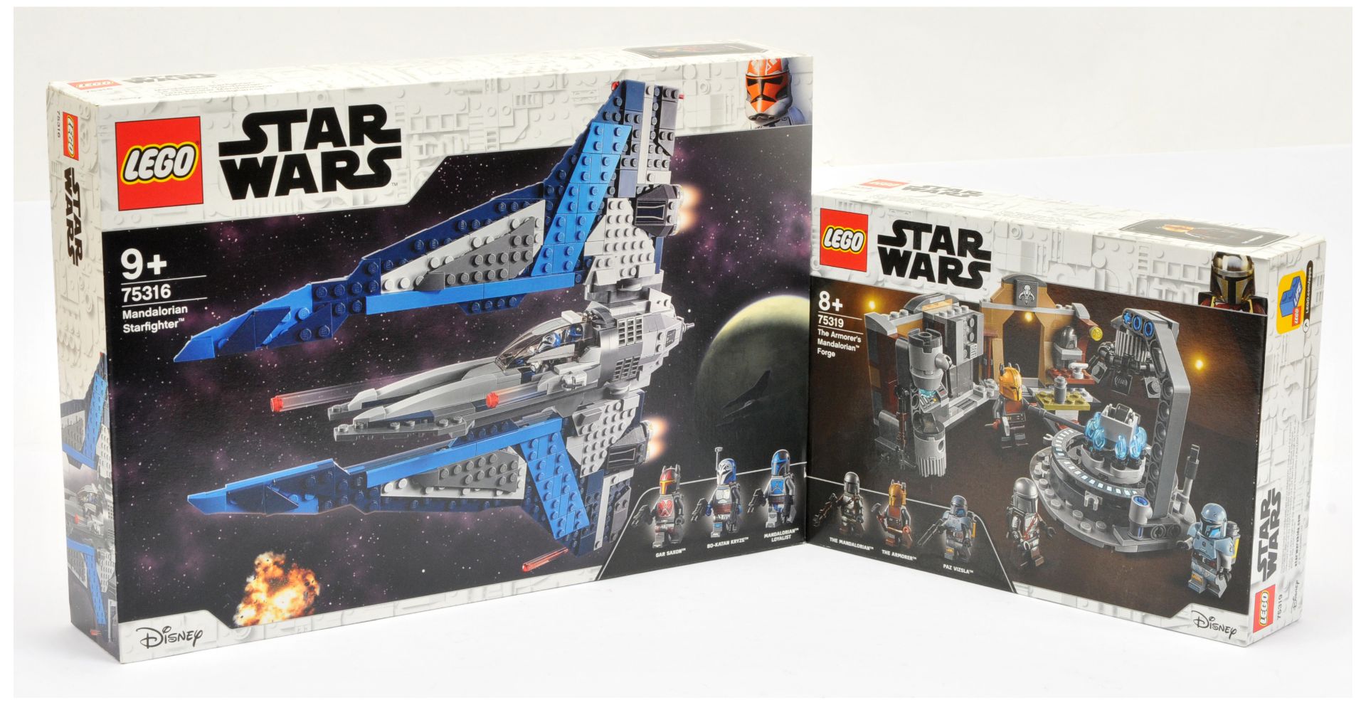 Lego Star Wars sets to include (1) 75316 Mandalorian Starfighter, (2) 75319 The Armorer's Mandalo...