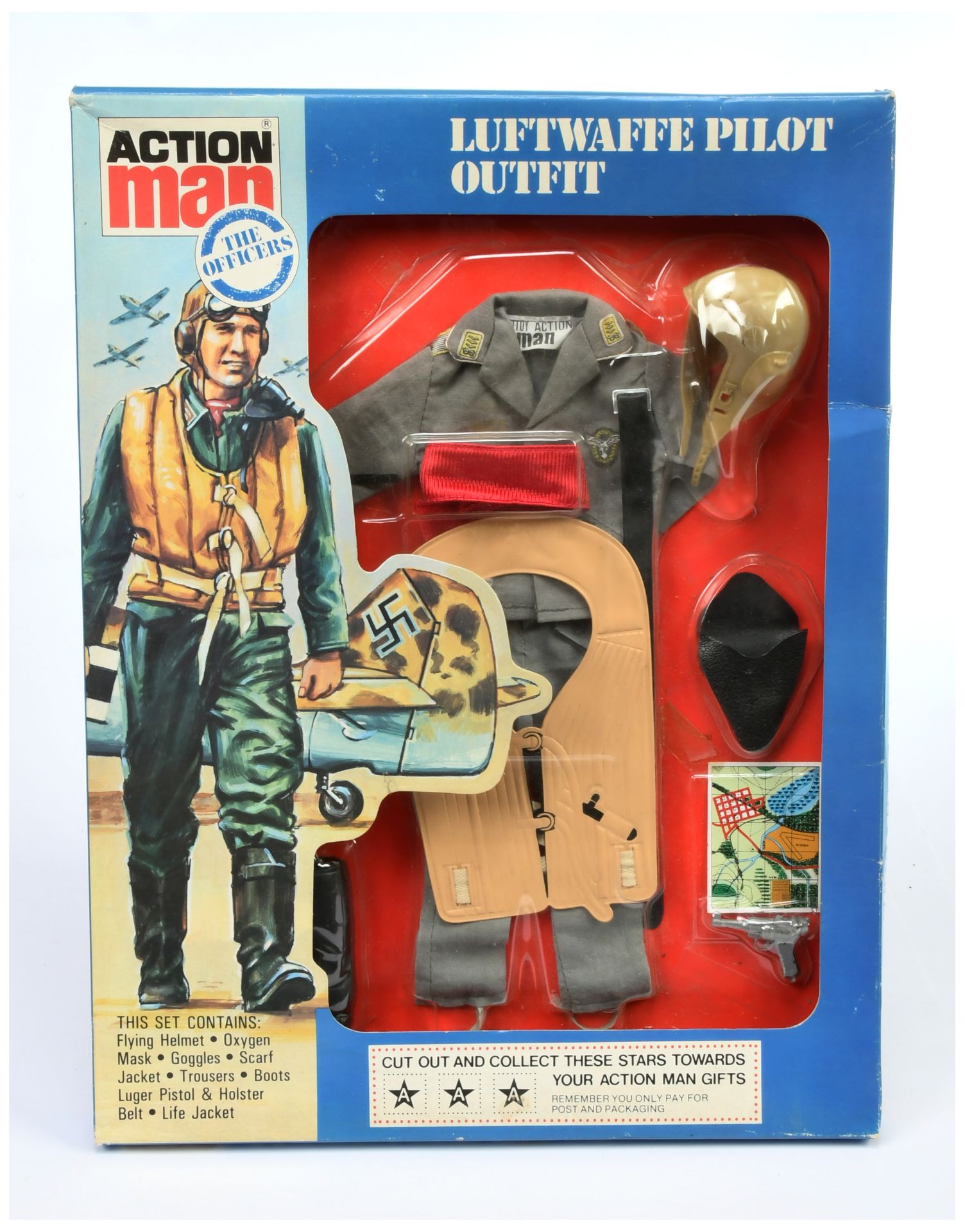 Palitoy vintage Action Man Luftwaffe Pilot Outfit, Excellent to Mint, within Good packaging (pack...