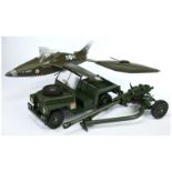 Palitoy/Cherilea Action Man Vintage group of unboxed vehicles including (1) 34713 Land Rover - wi...