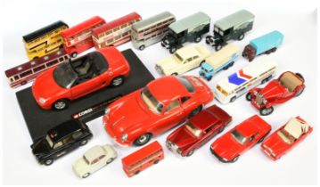 Group of unboxed Corgi cars and buses to include (1) Rolls Royce Corniche