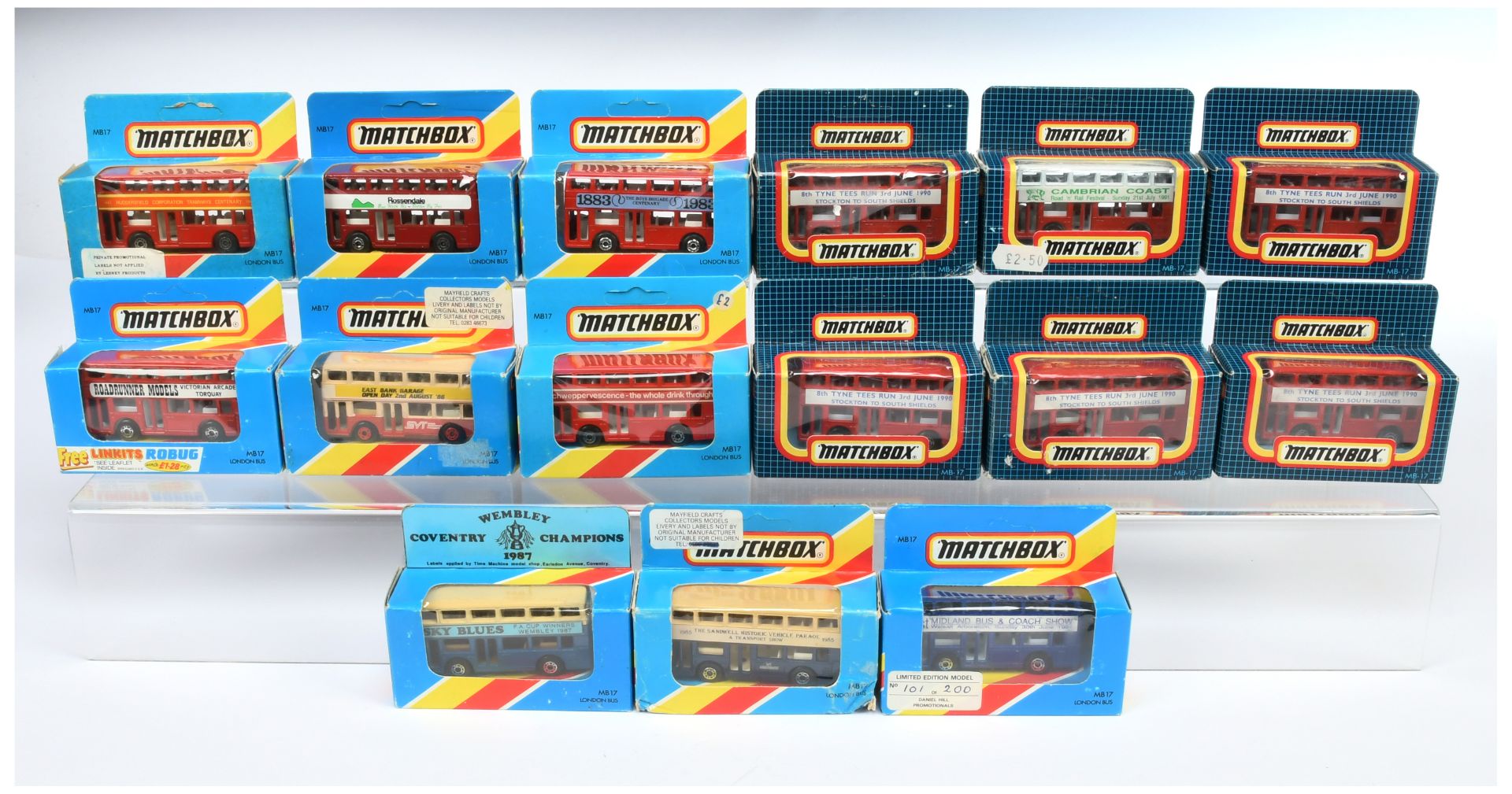 Matchbox Superfast group of 17c Leyland code 3 buses