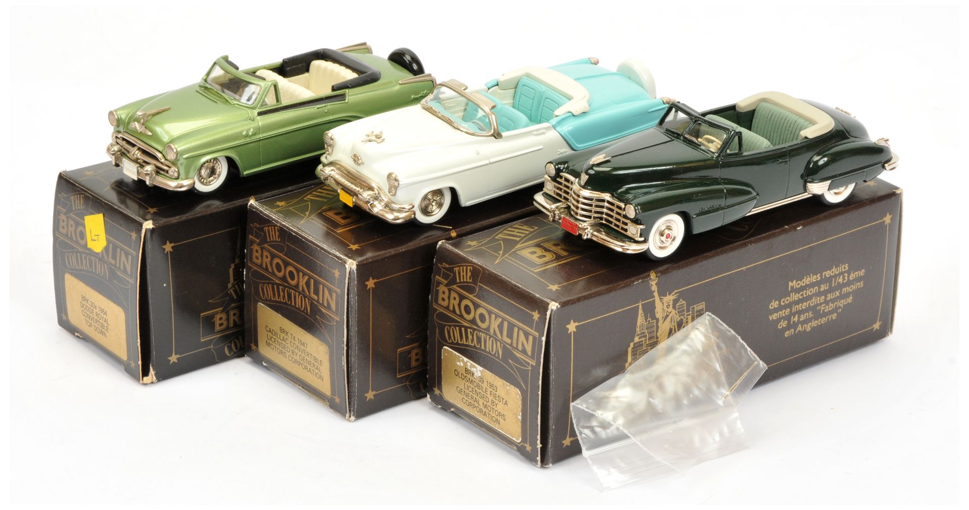 Brooklin group of cars to include (1) BRK74 1947 Cadillac Convertible