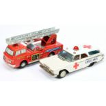 Japanese tinplate emergency vehicles x 2