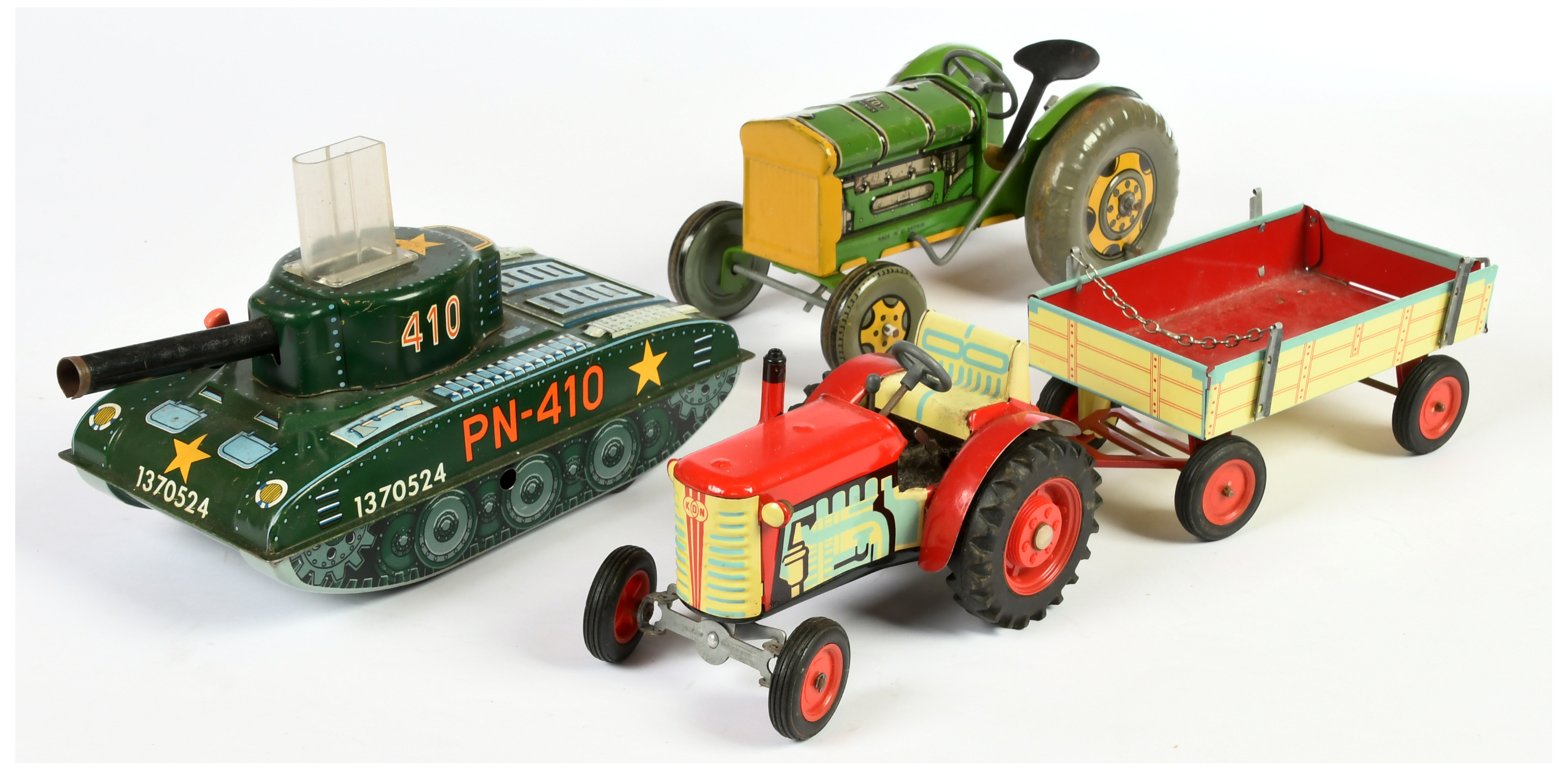 Tinplate Tank & Tractors x 3