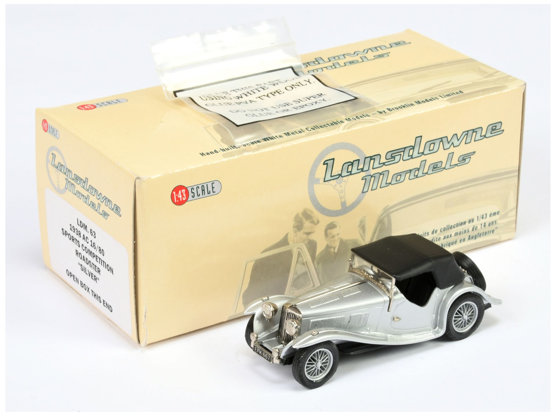 Brooklin Lansdowne Models No.LDM63 AC16/80 Sports Competition Roadster 1938 