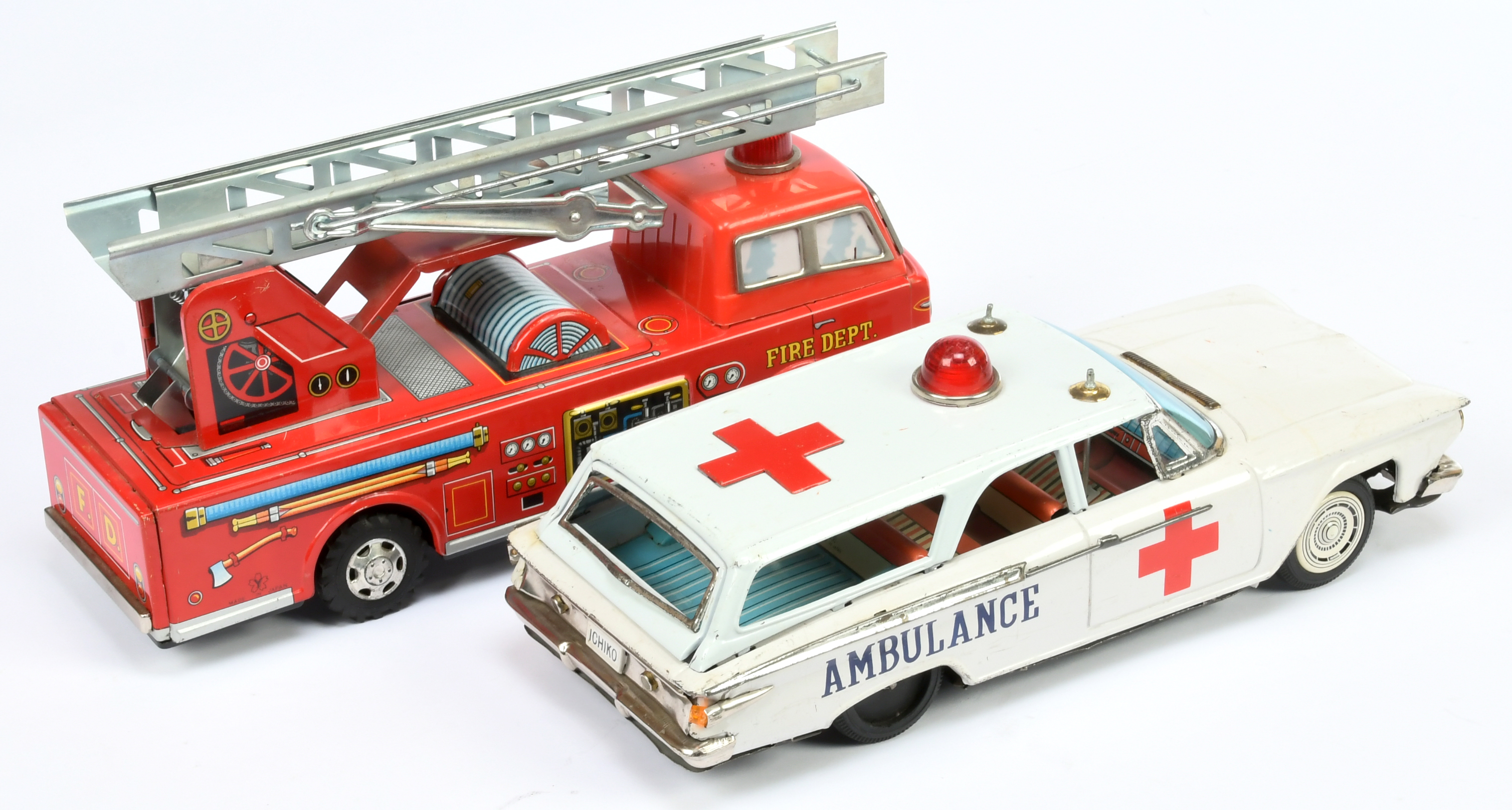 Japanese tinplate emergency vehicles x 2 - Image 2 of 2