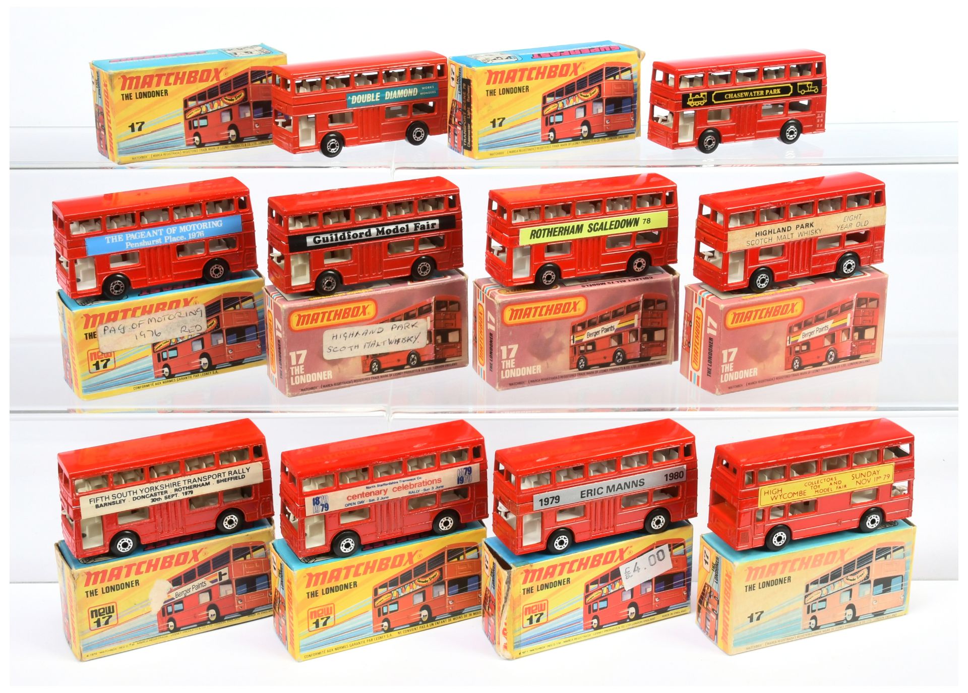 Matchbox Superfast group of 17b Daimler code 3 issue buses 