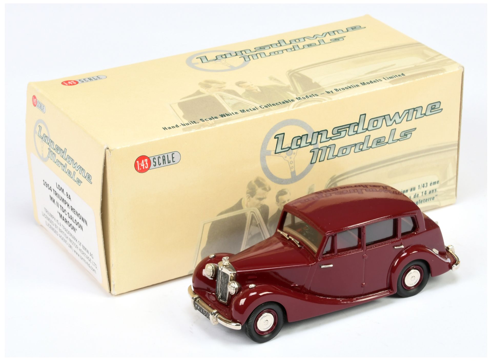 Lansdowne LDM8A 1954 Triumph Renown Mk.2 TDC Saloon - maroon body & interior, wheels with chrome ...