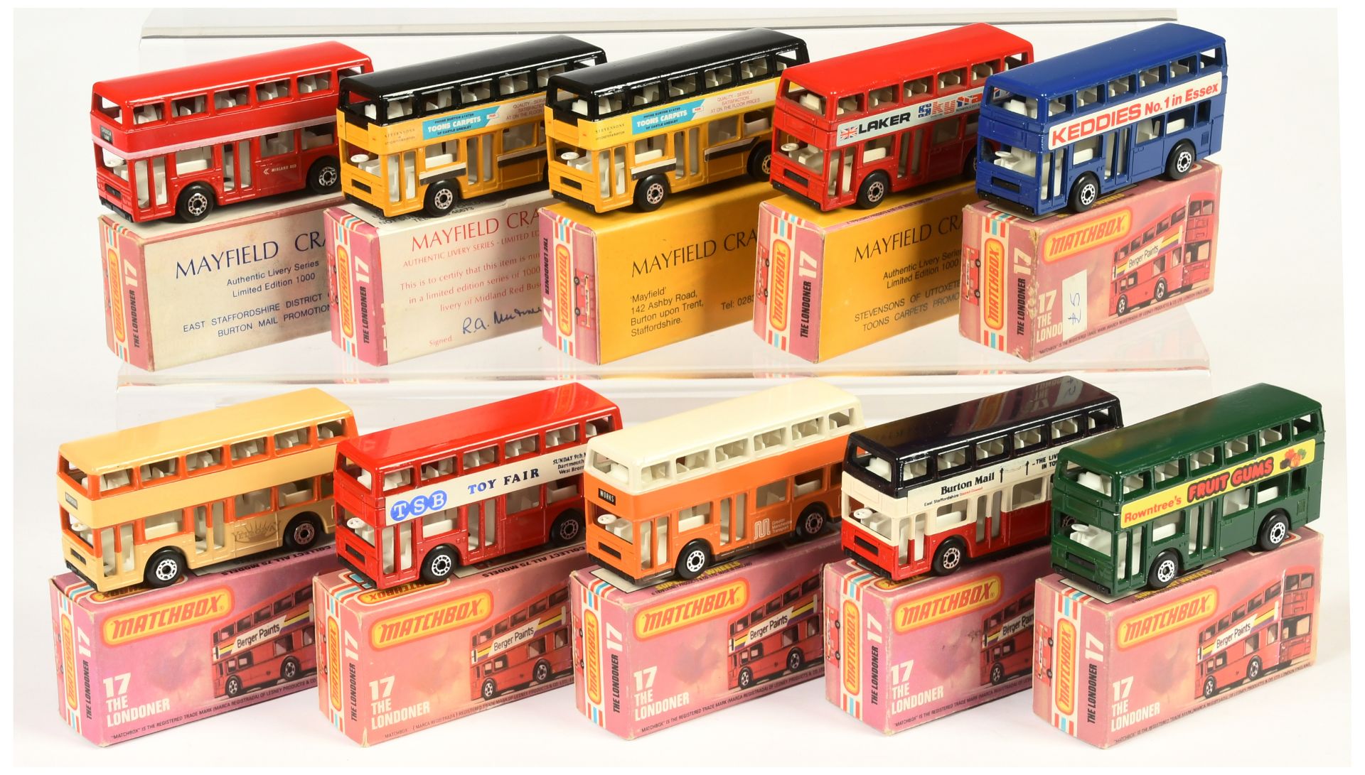 Matchbox Superfast group of No.17C  Leyland Titan code 3 issues and code 1 issues Londoner Buses