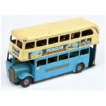 New Zealand Triang Minic Double Decker bus, blue and cream, Penguin and Pedigree adverts, untested a