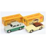 Dinky No.167 A.C. Aceca Coupe with windows & 168 Singer Gazelle with windows