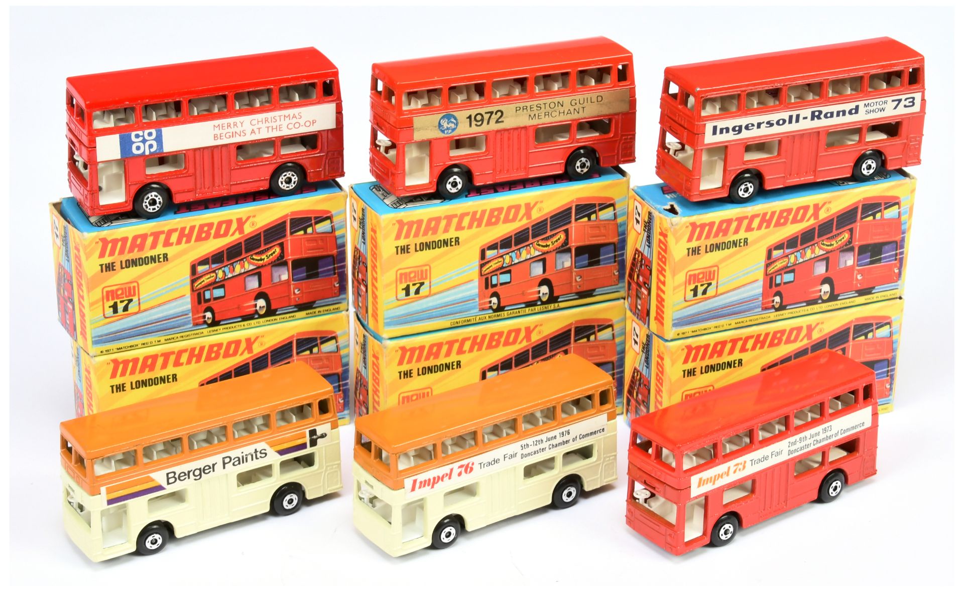 Matchbox Superfast group of 17b Daimler Fleetline buses