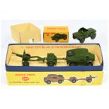 Dinky military 697 Field Gun Set including Quad Tractor, Ammunition Trailer and Field Gun