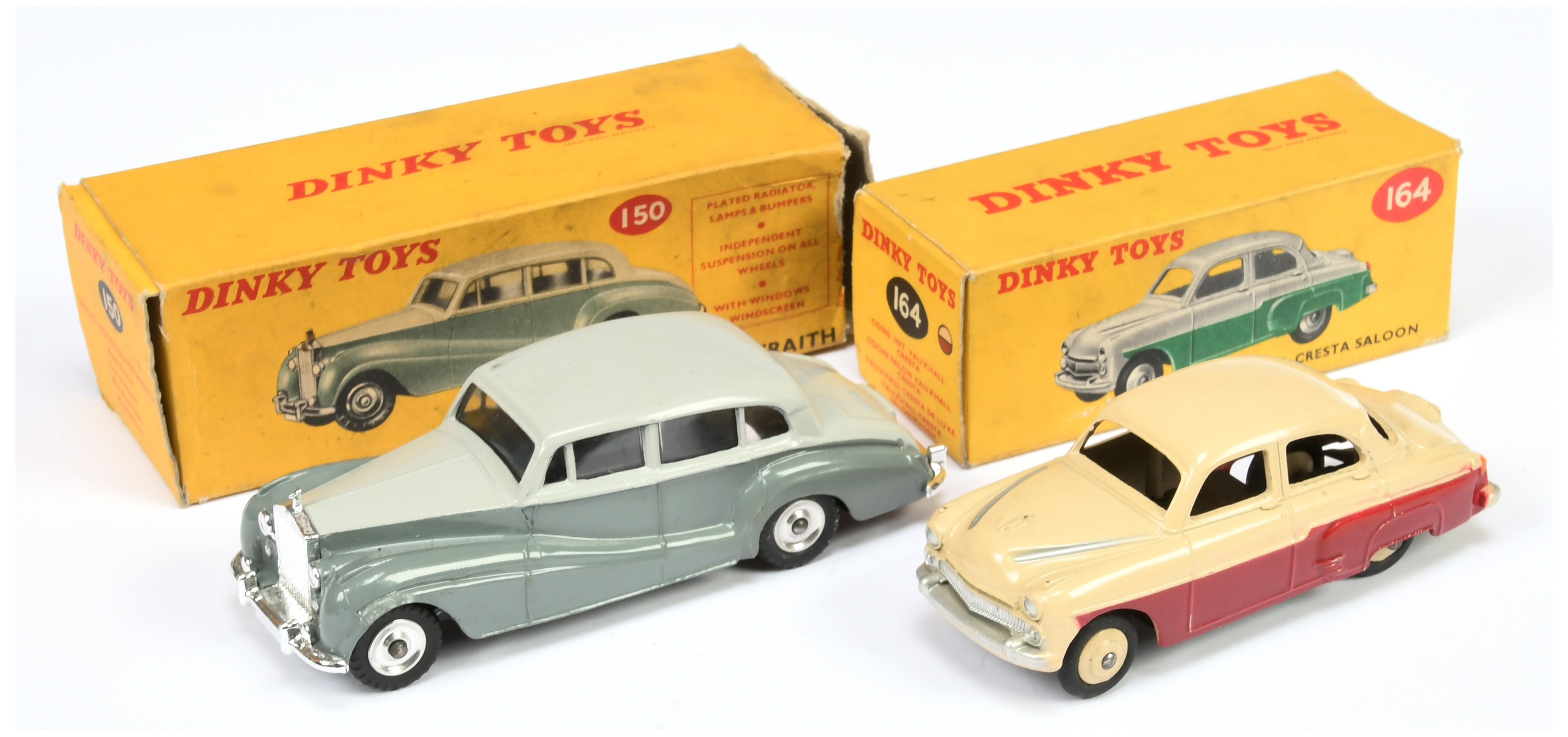 Dinky Toys 150 Rolls Royce Silver Wraith & Dinky 164 Vauxhall Cresta Saloon