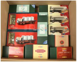 Corgi group of Trucks to include (1) CC10505 ERF KV Flatbed Lorry & Barrels IND Coope