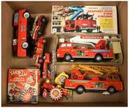 Tinplate Fire Engines x 7