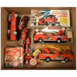 Tinplate Fire Engines x 7