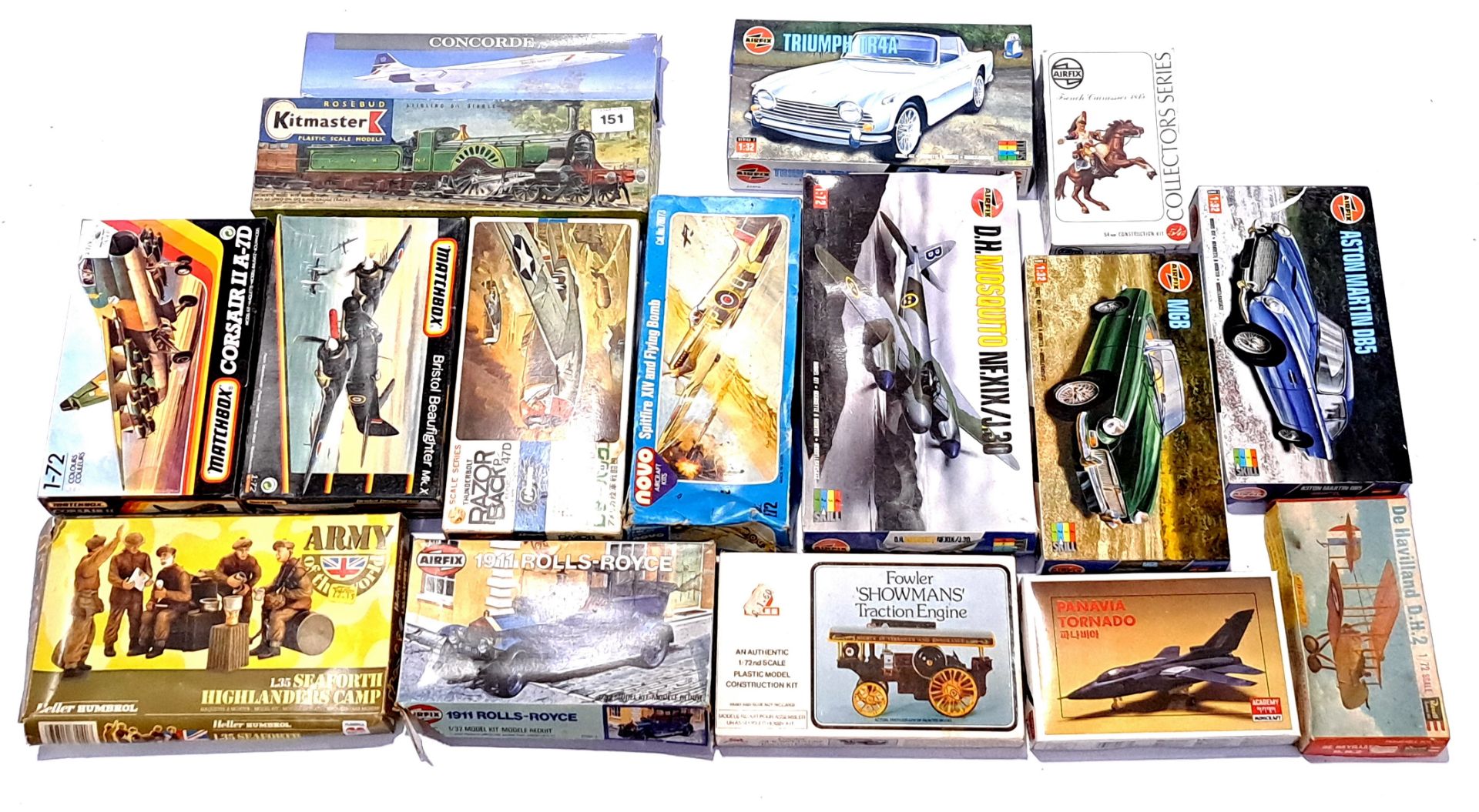 Airfix, Matchbox and similar, a mixed boxed group of Kits. Not checked for completeness or correc...