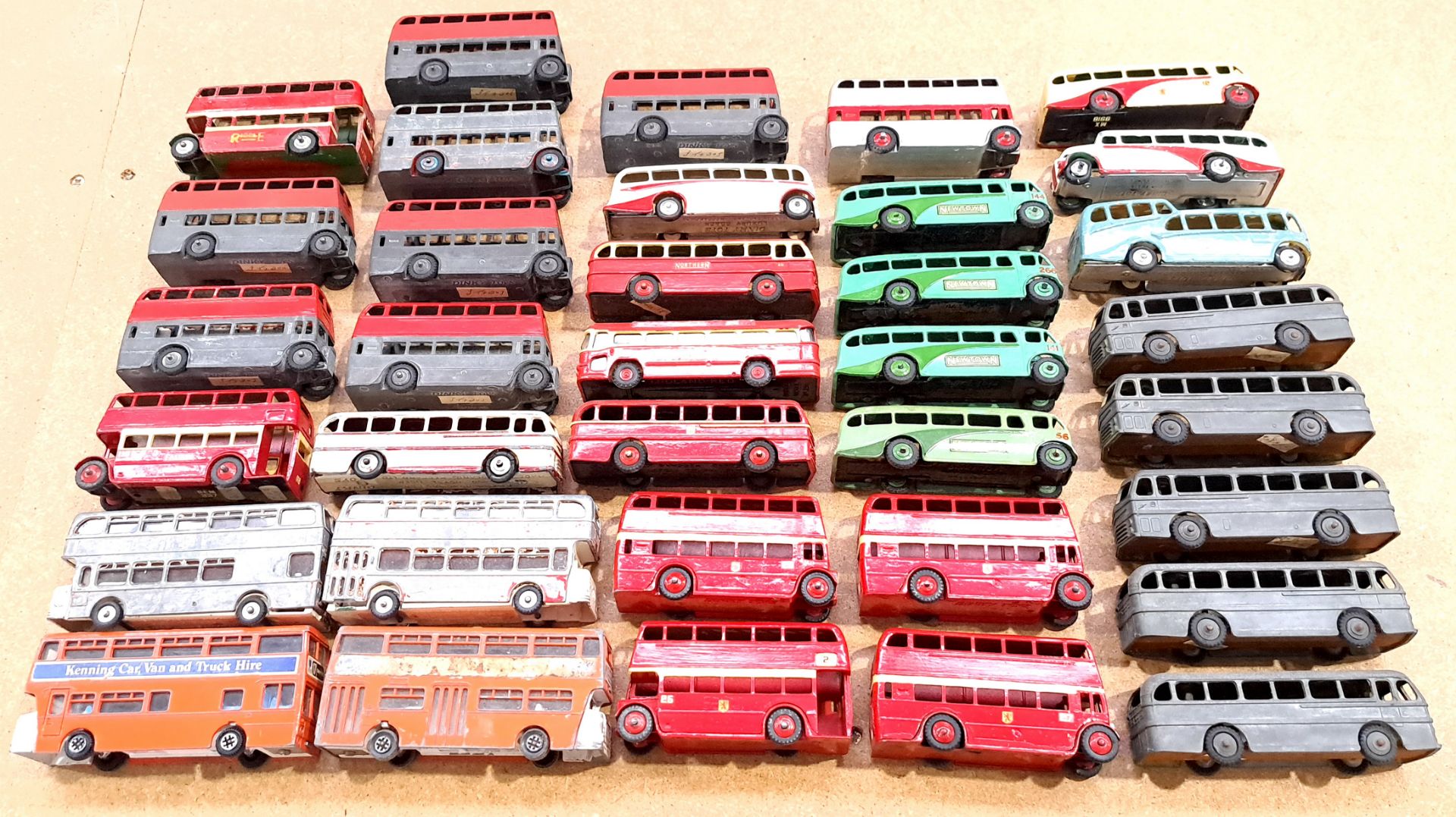 Dinky and similar, a mixed unboxed bus group. (Some have been repainted) Conditions generally app...