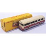 French Dinky 29f Autocar Chausson - two-tone cream, red, silver trim. Conditions generally appear...