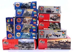 Airfix, a mixed boxed group of 1/72 and 1/76 scale Tanks and similar. Not checked for completenes...
