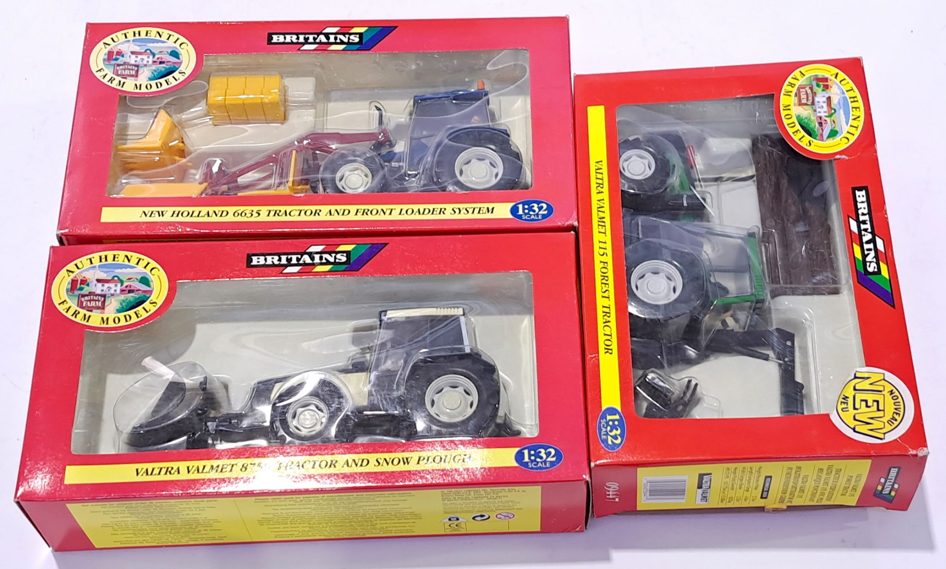 Britains Tractors 09638, 09447 and 9649 a boxed trio. Not checked for completion or correctness. ...