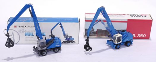 Conrad, a boxed 1:50 scale Fuchs Terex MHL 350 pair