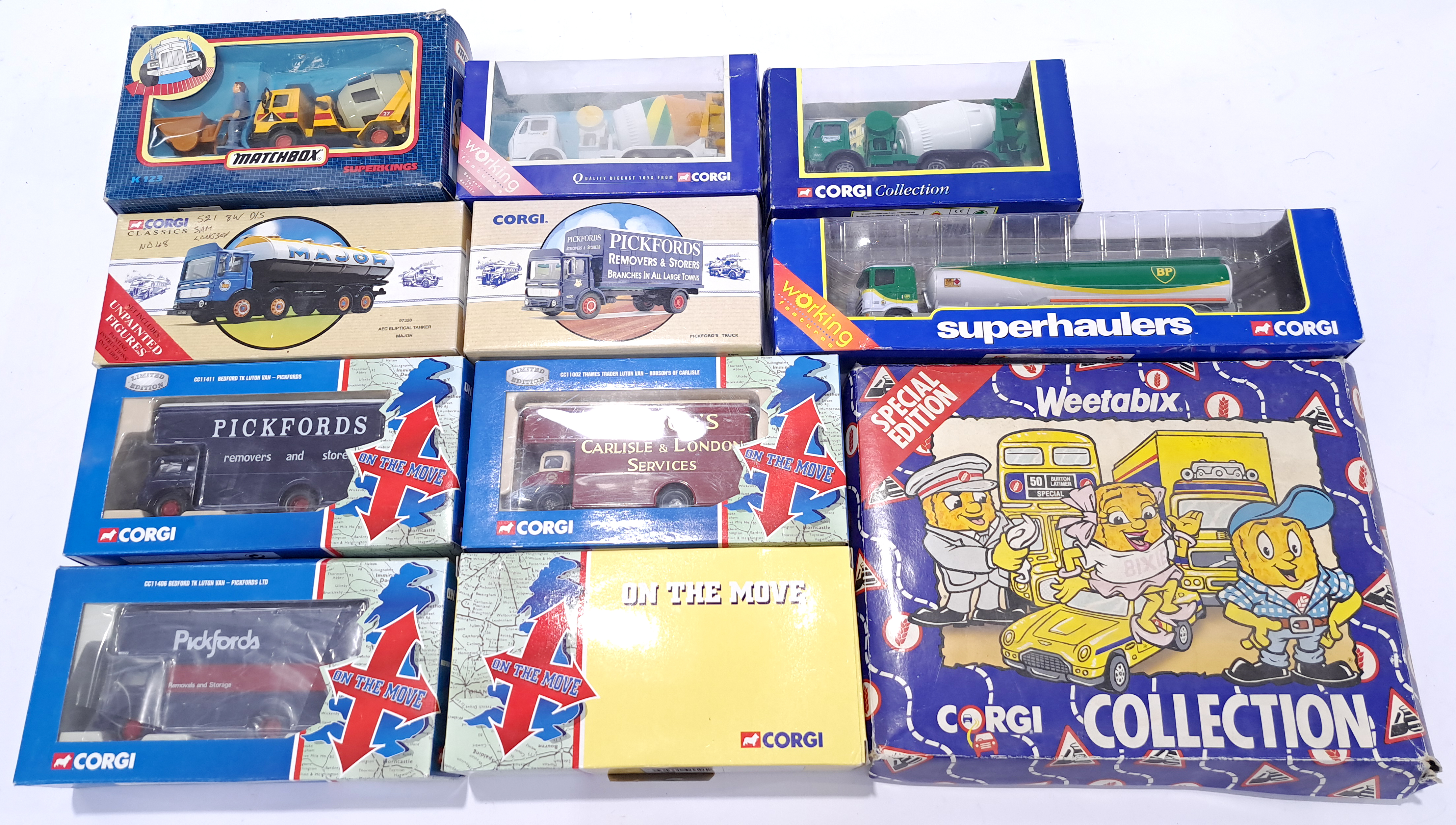 Corgi and Matchbox, a mixed Commercial boxed group. Conditions generally appear Excellent Plus in...