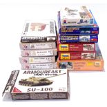 Zvezda, Armourfast and similar, a mixed boxed group of Diorama/Houses and Buildings. and similar....