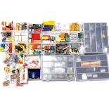 Dinky, Corgi and similar, a mixed unboxed group of Spare parts and a large number of accessories....