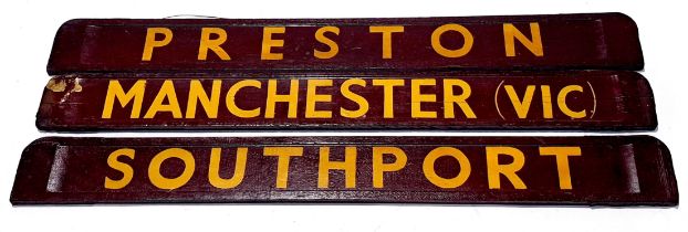 A mixture of Train/bus signs including Preston, Manchester and Southport. Conditions generally ap...