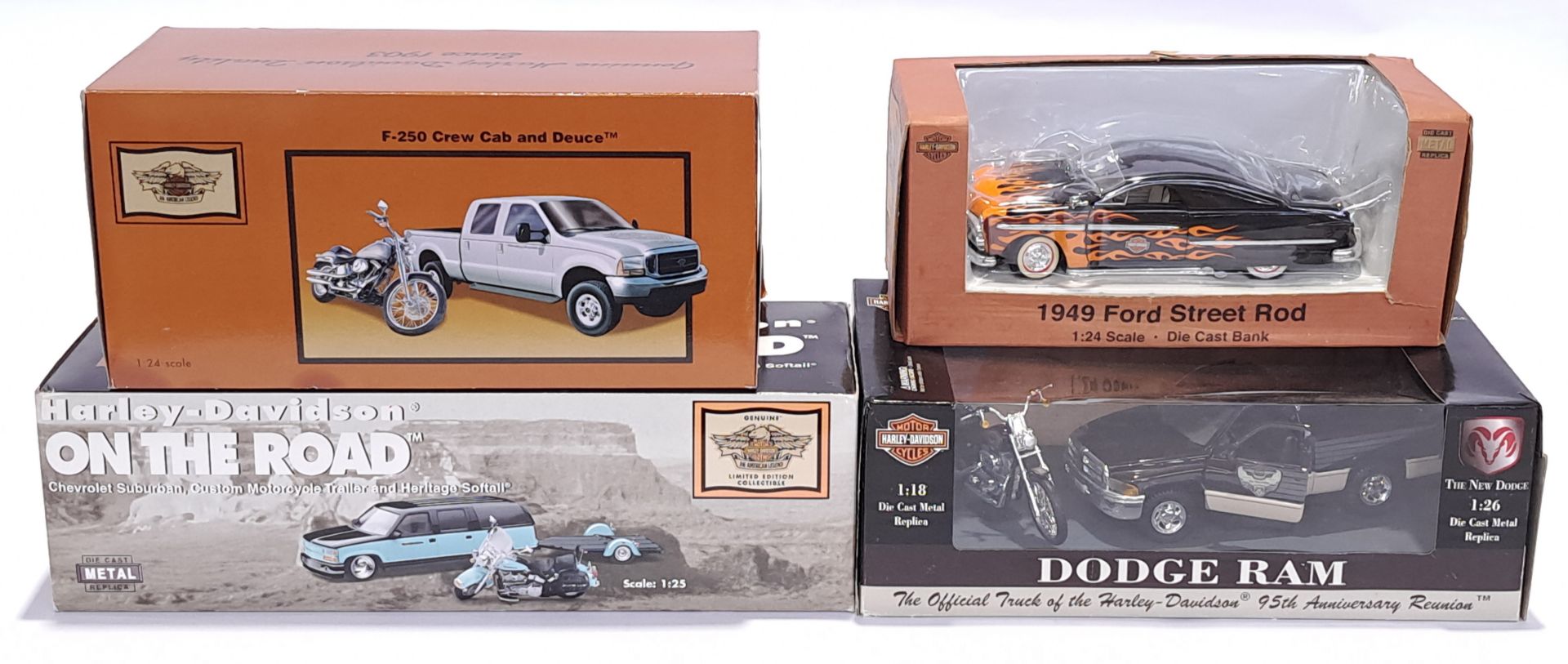Brookfield Collectors Guild & similar, a boxed Harley Davidson related group