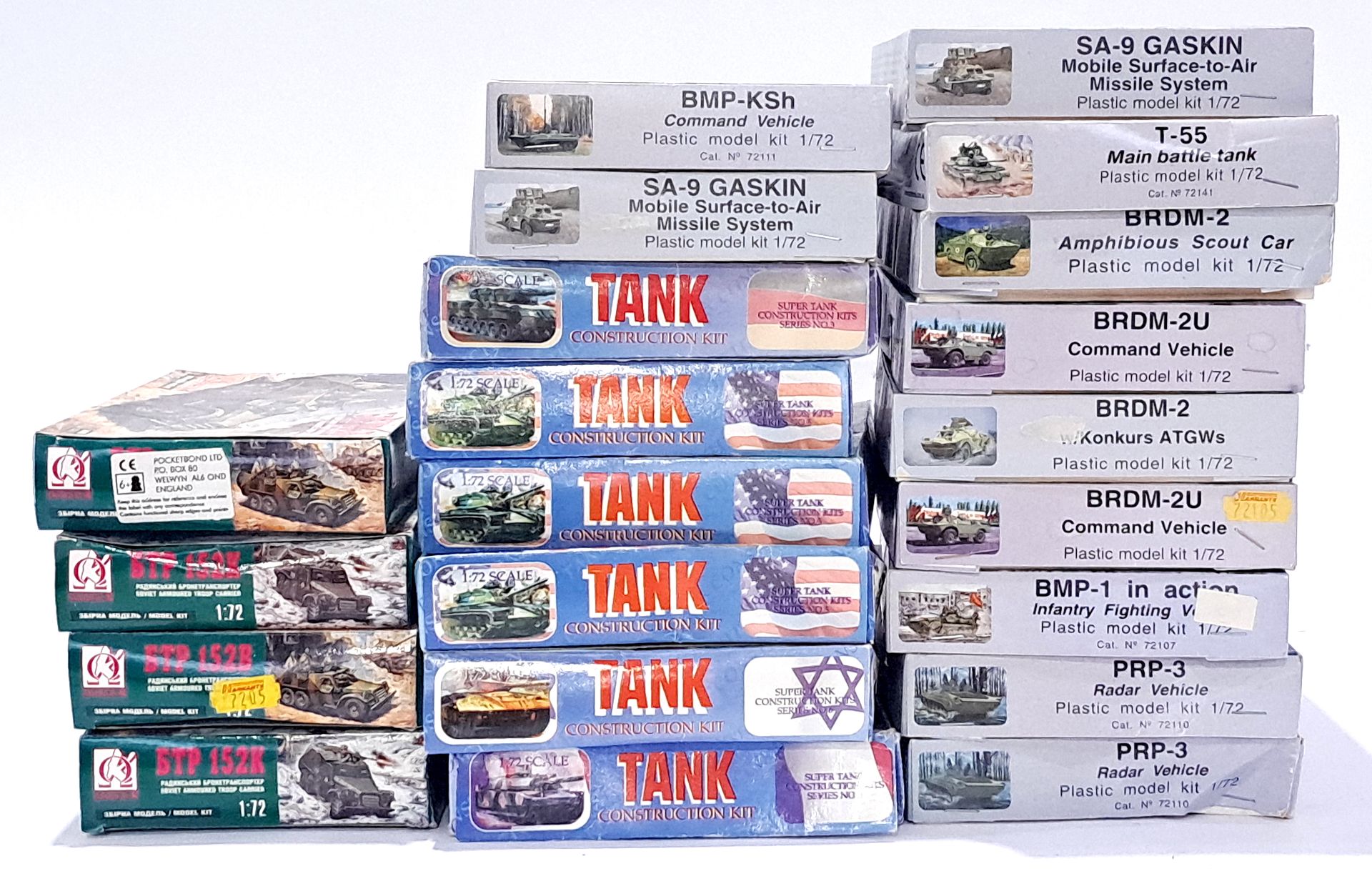 ACE similar, a mixed boxed group of 1/72 and similar scale Tanks and Trucks. Not checked for comp...
