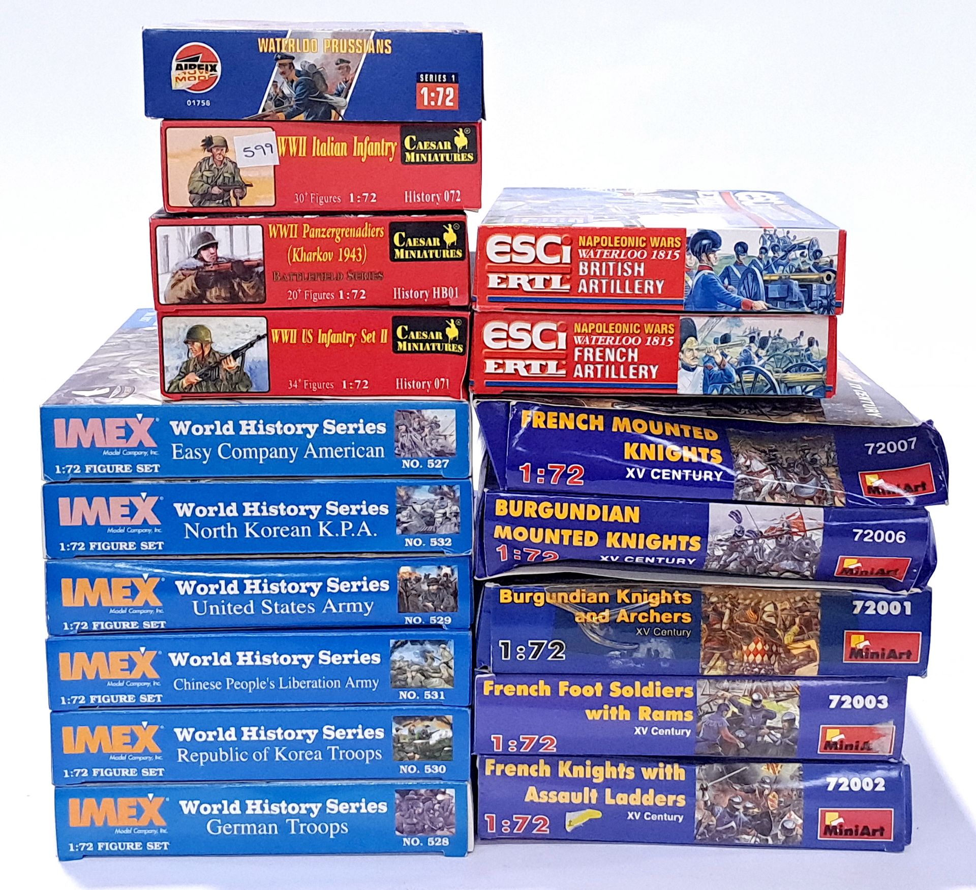Airfix, IMEX and similar, a mixed boxed group of 1/72 and similar scale Soldiers and Figures. Not...