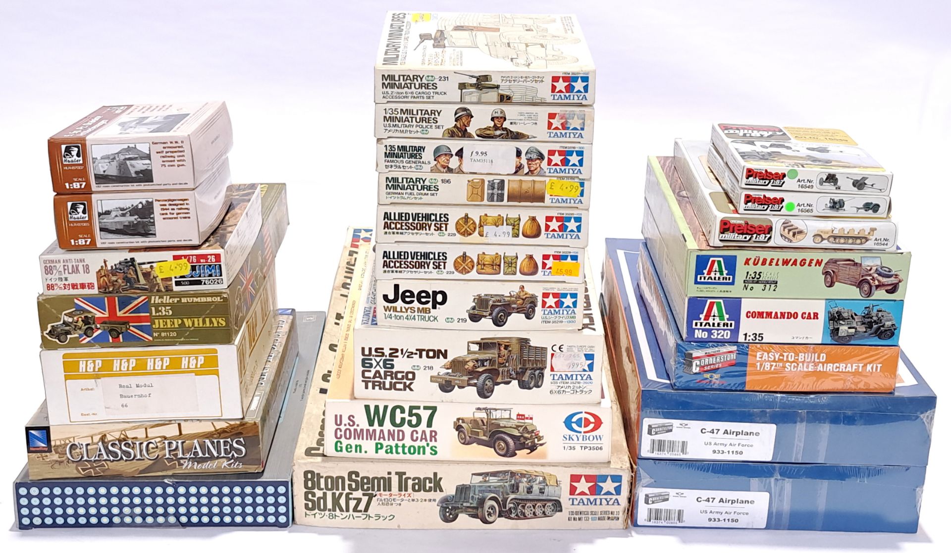 Tamiya, Italeri, Fujimi & similar, a boxed Military related plastic model kits group