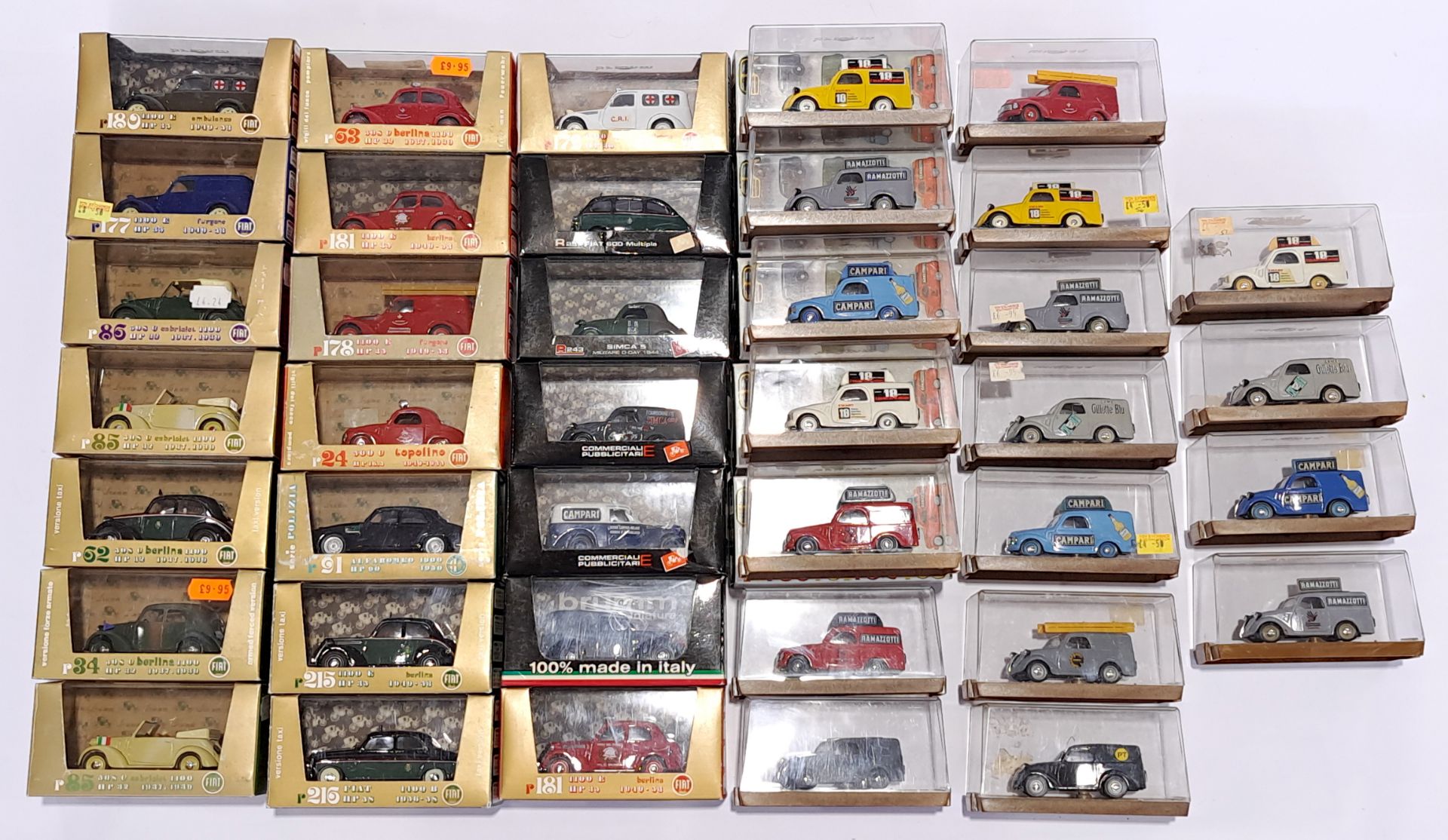 Brumm, a mostly boxed 1:43 group of cars 
