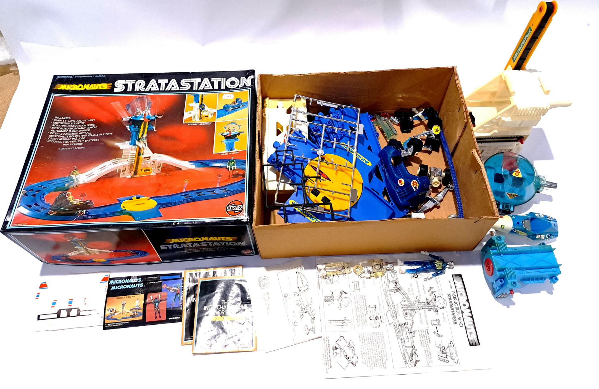 Airfix Micronauts Stratastation. Set is unchecked for completeness or correctness, some parts dam...