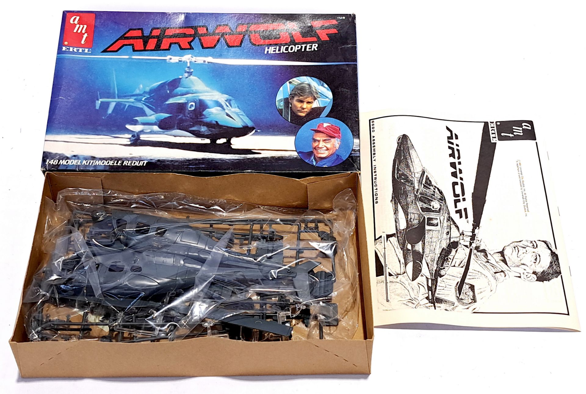 AMT ERTL 1:43 Airwolf Helicopter unmade plastic model kit 