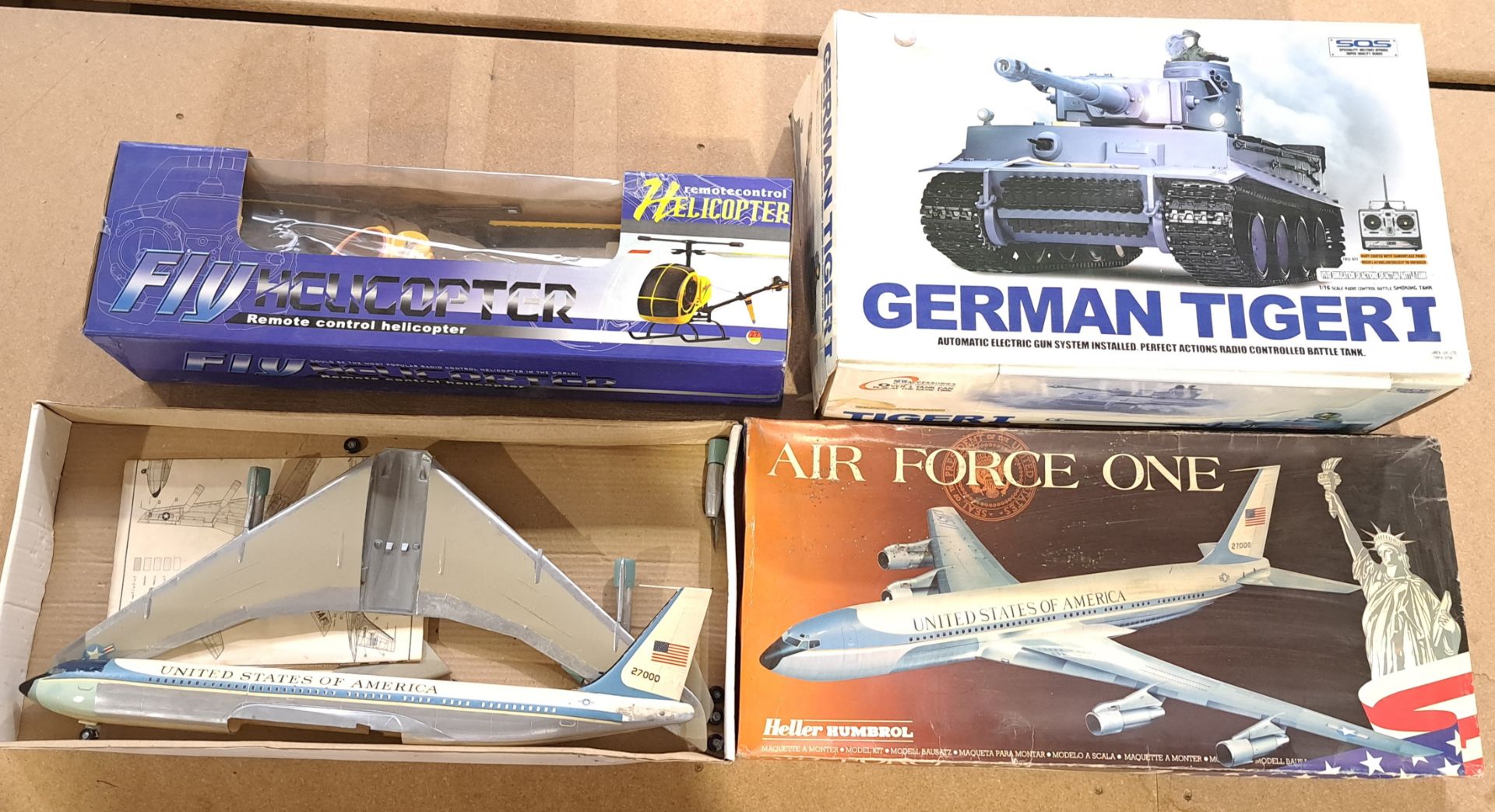 A Radio Controlled pair plus Heller Humbrol Air Force One pre-made plastic model kit