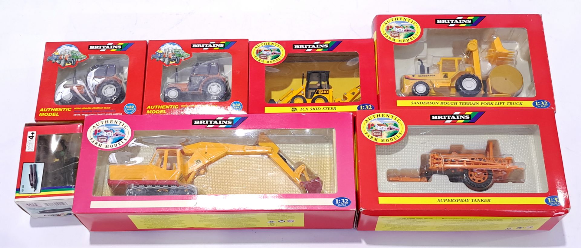 Britains Tractors and similar, 9602, 9513, 09453 and others similar. A boxed group. Not checked f...