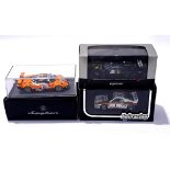 Spyker, Kyosho and similar a mixed trio of Racing cars. Conditions generally appear Mint in gener...