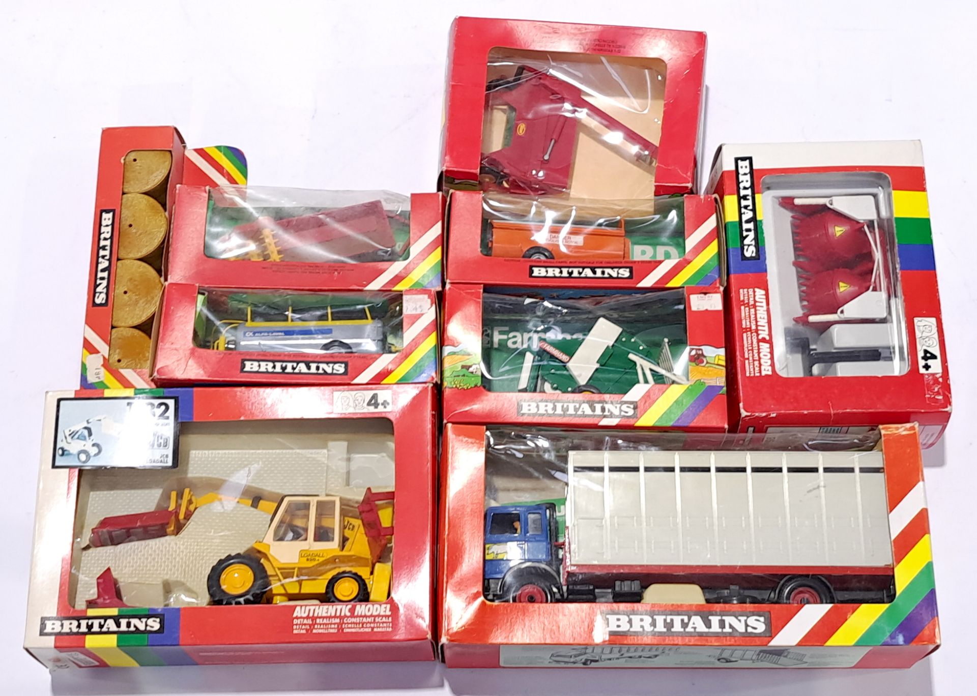 Britains Tractors and similar, 9580, 9531, 9560 and others similar. A boxed group. Not checked fo...